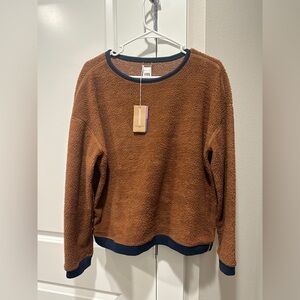 Patagonia Women's  New Brown Shearling Crew Sweatshirt Medium NWT